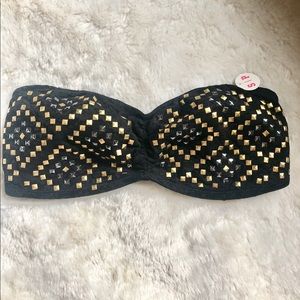 Victorias Secret Pink Studded Bandeau Top Shirt